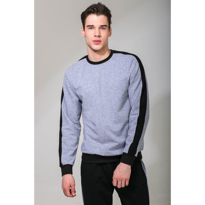 Костюм спортивный с лампасами мужской MINAKU, размер 48, цвет серый+чёрный