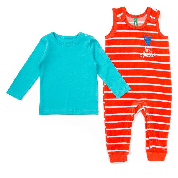 Комплект детский (джемпер,комбинезон), рост 74 см, цвет голубой