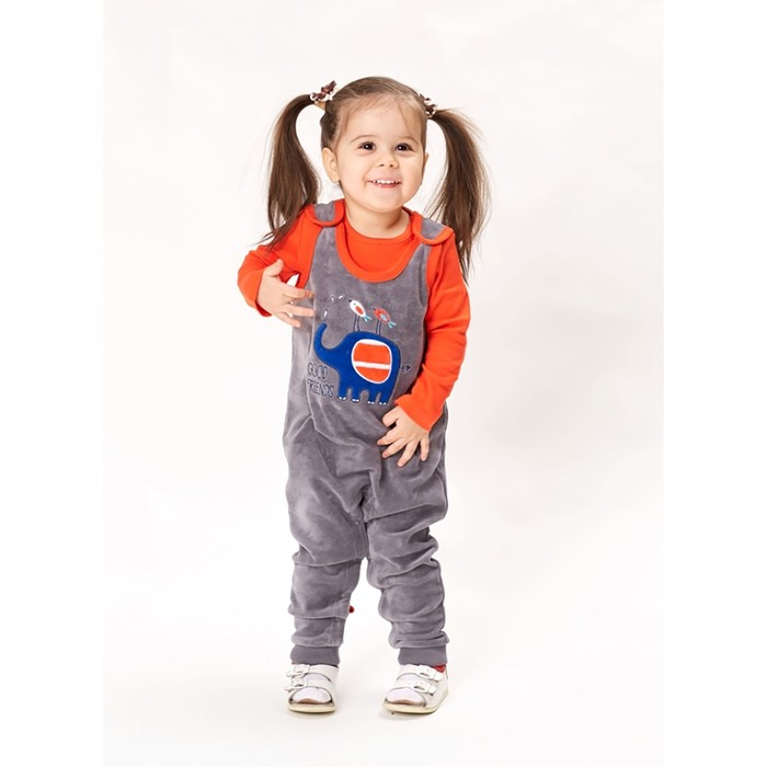 Комплект детский (джемпер,комбинезон), рост 62 см, цвет красный/серый