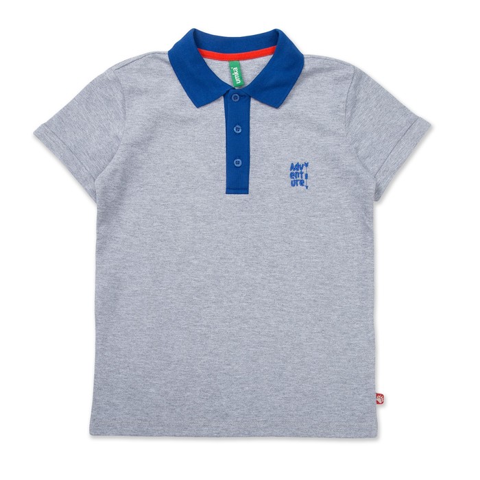 Футболка-поло для мальчика, рост 110-116 см, цвет серый меланж