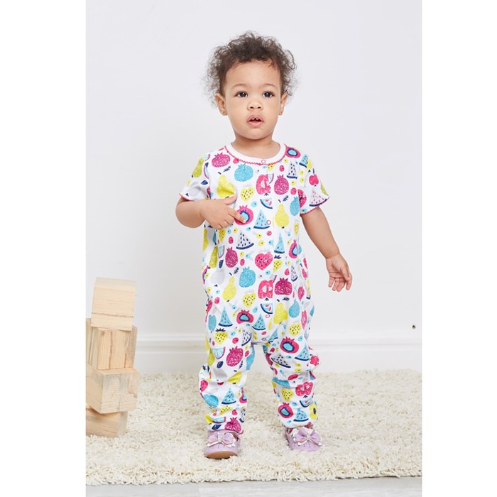 Комбинезон детский, рост 56 см, цвет разноцветный, принт фрукты