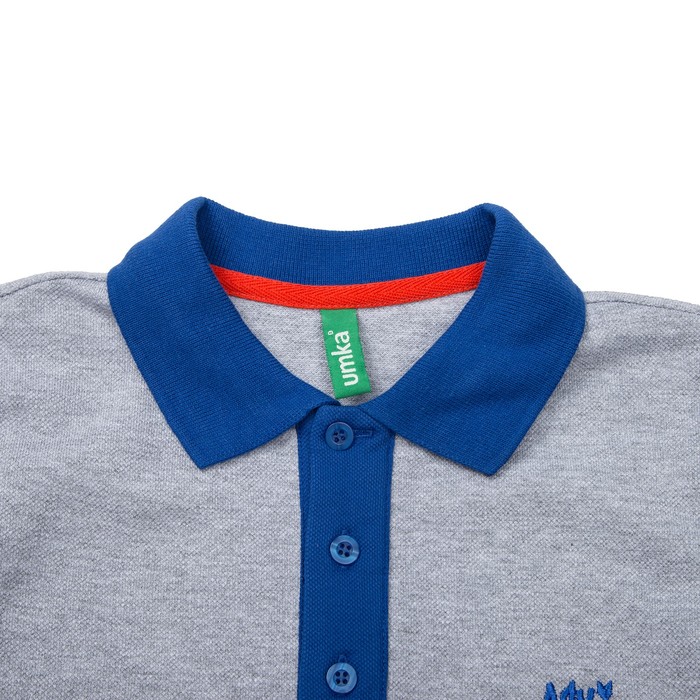 Футболка-поло для мальчика, рост 122-128 см, цвет серый меланж