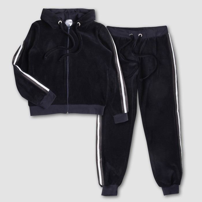 Спортивный костюм из велюра MINAKU, рост 110-116 см, цвет тёмно-синий