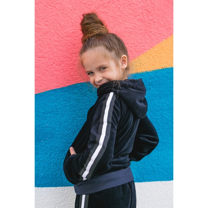 Спортивный костюм из велюра MINAKU, рост 110-116 см, цвет тёмно-синий