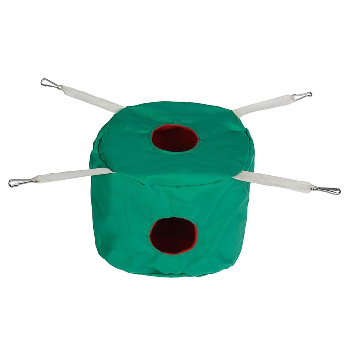 Домик "Бочка" для крыс, с 4 карабинами, 15 х 17 см, оксфорд/флис