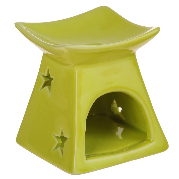 Аромалампа "ЭЛЬФАРМА" пирамидка, узорная в пластиковой коробке (зеленая, белая)