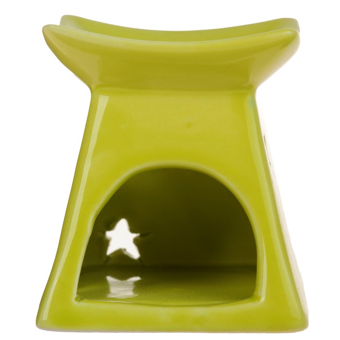 Аромалампа "ЭЛЬФАРМА" пирамидка, узорная в пластиковой коробке (зеленая, белая)