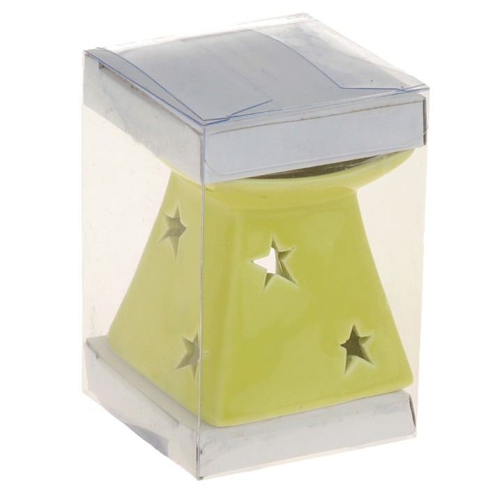 Аромалампа "ЭЛЬФАРМА" пирамидка, узорная в пластиковой коробке (зеленая, белая)