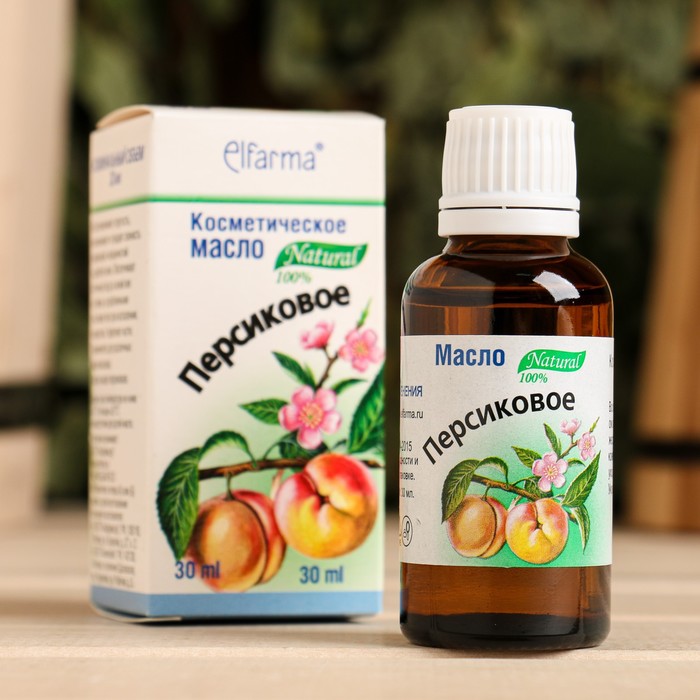 фото Косметическое масло "персик", 100% натуральное, 30 мл elfarma