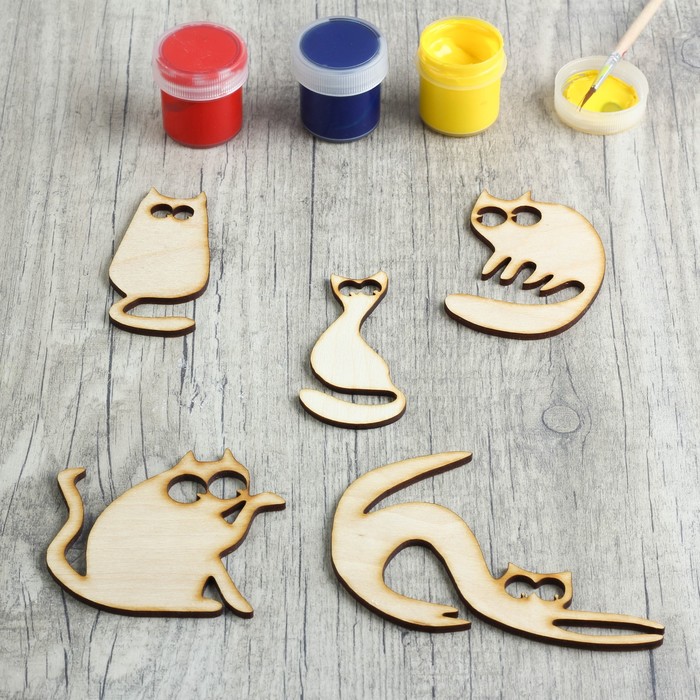 Набор заготовок для творчества «Котики», 5 шт