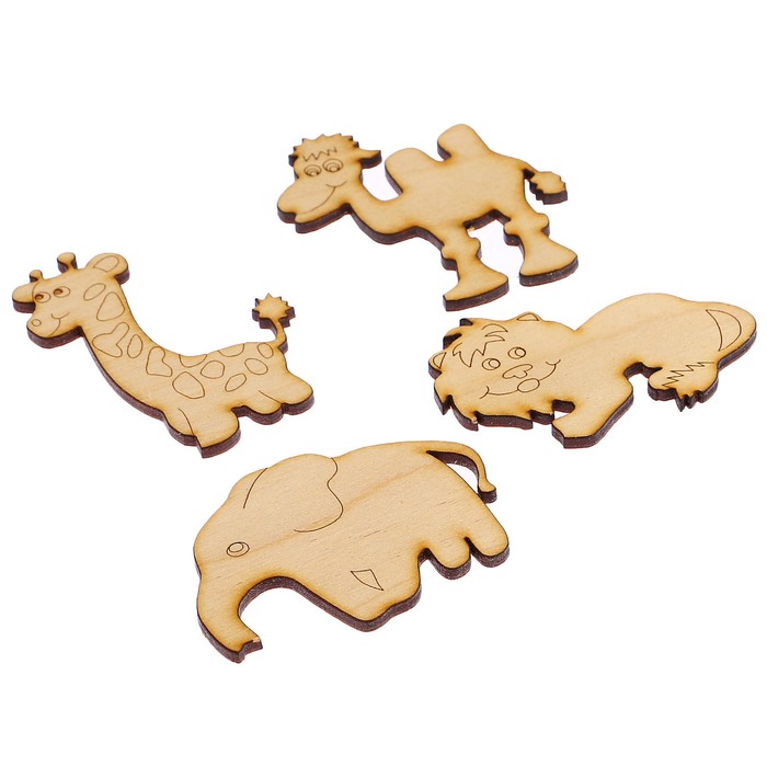 Набор заготовок для творчества «Дикие животные», 4 шт