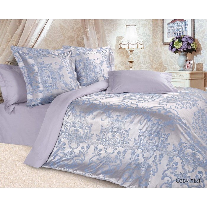 КПБ евро "Севилья", 220х240 см, 200х220 см, 50х70 см, 70х70 см по 2 шт., сатин-жаккард