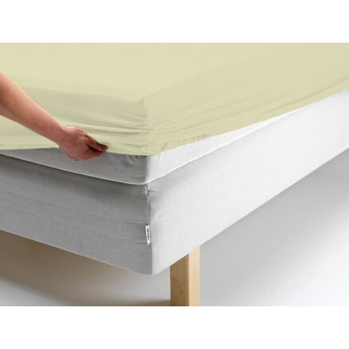 Простыня на резинке, размер 140х200х20 см, цвет нежно-жёлтый, трикотаж 125 г/м2