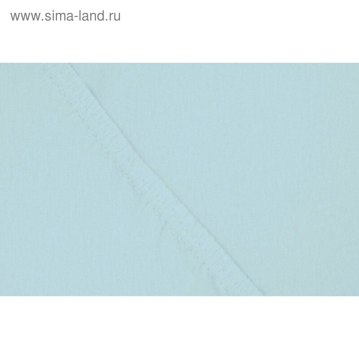 фото Простыня на резинке, размер 180х200х20 см, цвет голубой, трикотаж ecotex