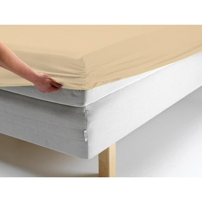 Простыня на резинке, размер 200х200х20 см, цвет персиковый, трикотаж 125 г/м2