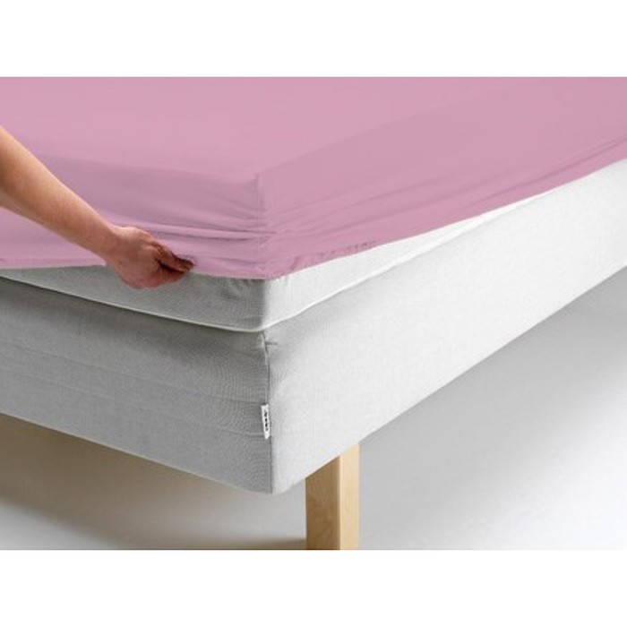 Простыня на резинке, размер 200х200х20 см, цвет фиолетовый, трикотаж 125 г/м2