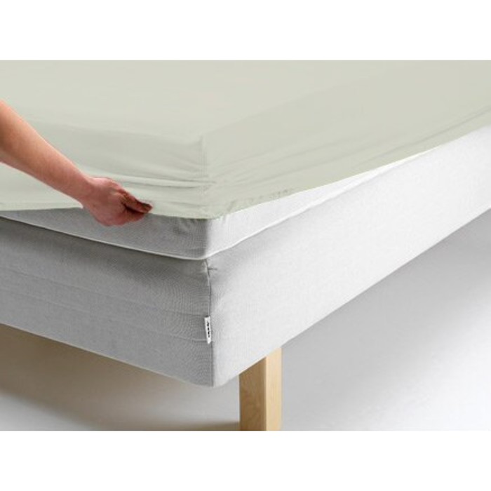 Простыня на резинке, размер 90х200х20 см, цвет молочный, трикотаж 125 г/м2