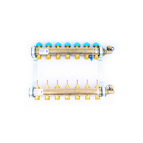 

Коллекторная группа Watts HKV/T-8, 1"х3/4", 8 выходов, для теплых полов, латунь 3506365