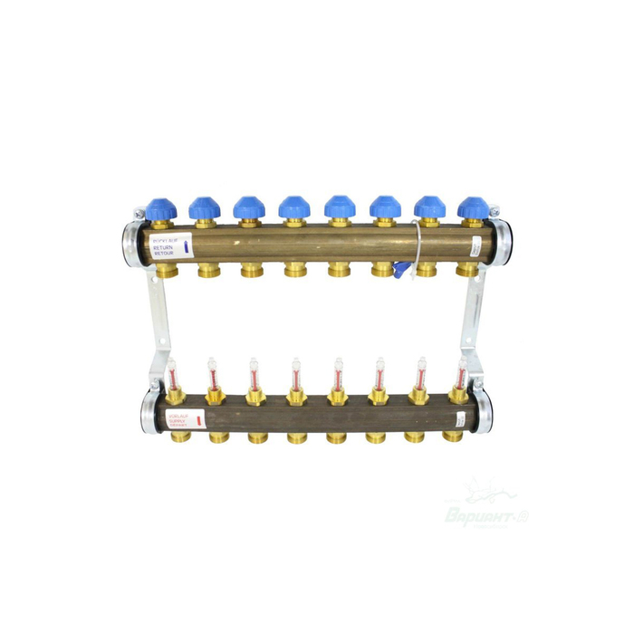 Коллектор Watts HKV/T-8 1"х3/4" 8 вых, для теплых полов, латунь