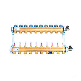 

Коллекторная группа Watts HKV/T-10, 1"х3/4", 10 выходов, для теплых полов, латунь