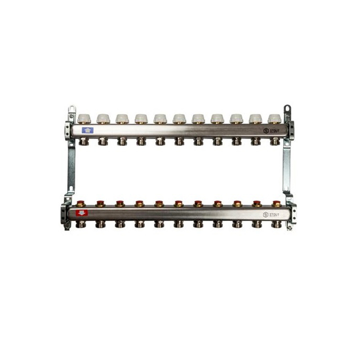 Коллектор Watts HKV/T-11 1"х3/4" 11 вых, для теплых полов, латунь