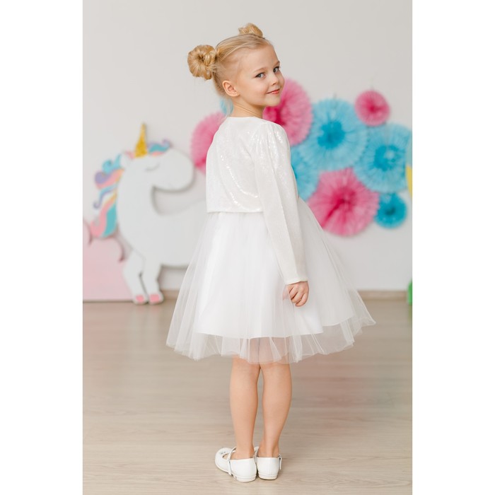 Жакет (болеро) Minaku "Сказка" белый, 110-116 см, п/э