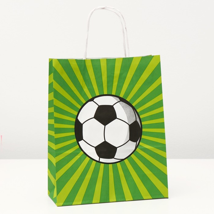 Пакет крафт "Футбол" 25 х 11 х 32 см
