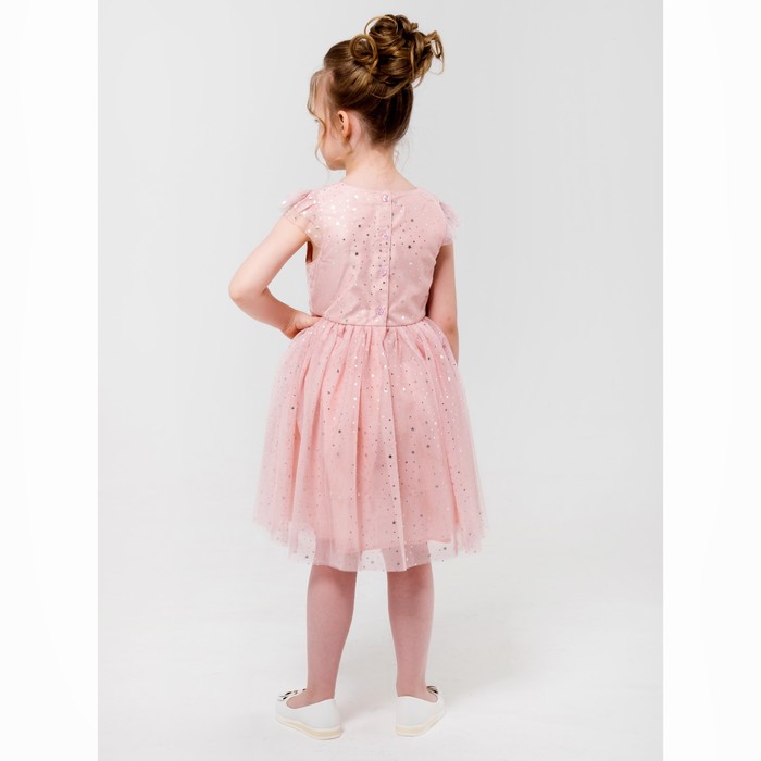 Платье нарядное Minaku "Звездочка" розовый, 122-128 см, п/э, хлопок