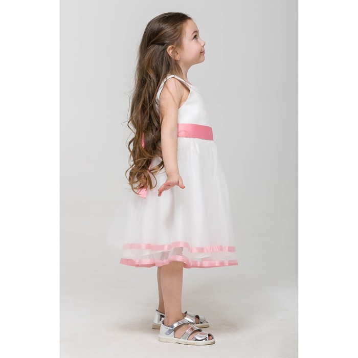 Платье нарядное Minaku "Нежность" белый, 104-110 см, п/э, хлопок