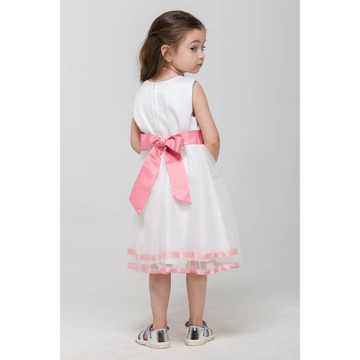 Платье нарядное Minaku "Нежность" белый, 104-110 см, п/э, хлопок
