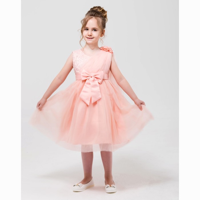 Платье нарядное Minaku "Золушка" розовый, 134-140 см, п/э, хлопок