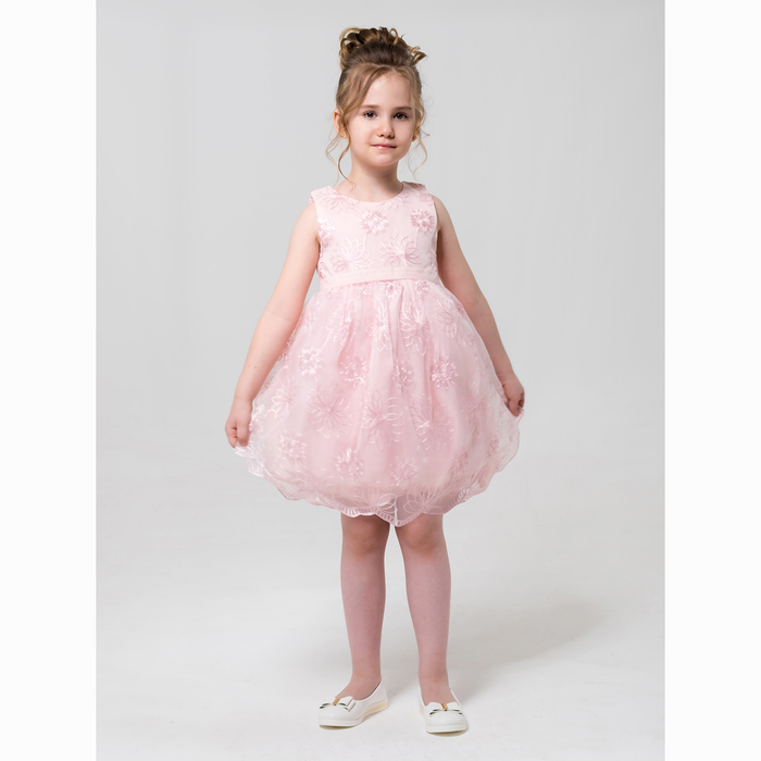 Платье нарядное Minaku "Кокетка" розовый, 86-92 см, п/э, хлопок