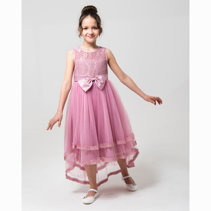 Платье нарядное Minaku "Прелесть" розовый, 140-146 см, п/э, хлопок