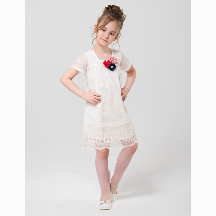 Платье нарядное Minaku "Нимфа" молочный, 86-92 см, п/э, хлопок