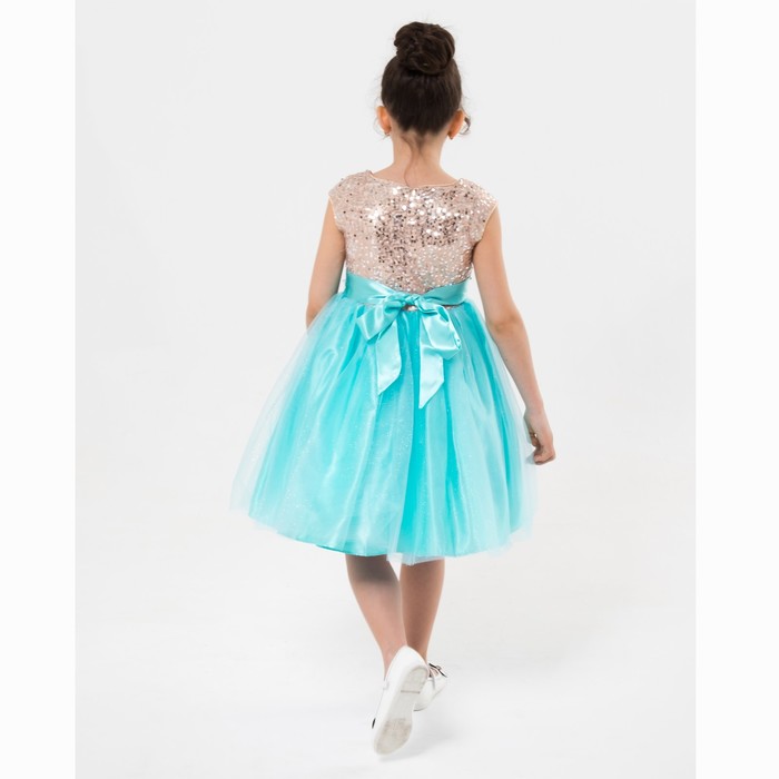 Платье нарядное Minaku "Принцесса" мятное, 122-128 см, п/э, хлопок