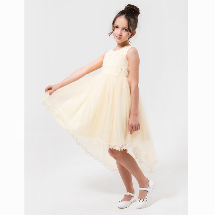 Платье нарядное Minaku "Русалочка" бежевый, 110-116 см, п/э, хлопок