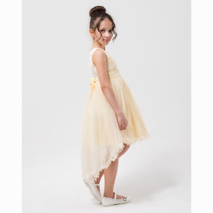 Платье нарядное Minaku "Русалочка" бежевый, 122-128 см, п/э, хлопок