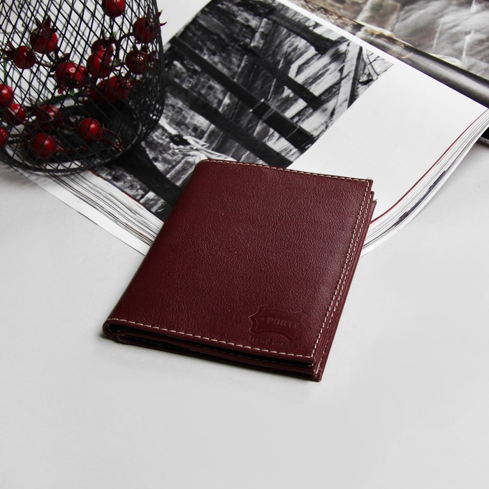 Обложка для автодокументов и паспорта, орфей, цвет винный