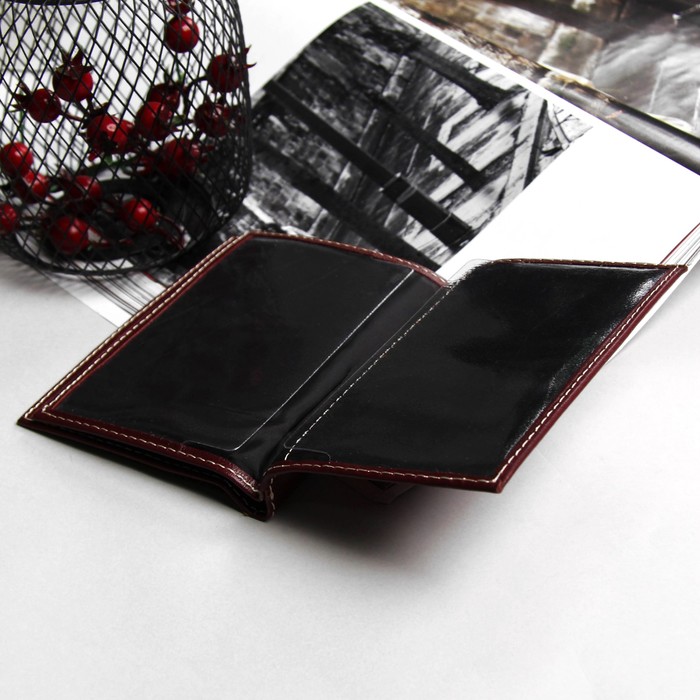 Обложка для автодокументов и паспорта, орфей, цвет винный