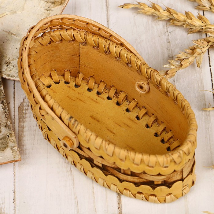 Корзинка «Плетёнка», малая, 11х7х4 см, береста