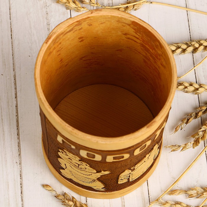 Туес «Хомка», горох, 10×10×16/18,5 см, 1 л, береста