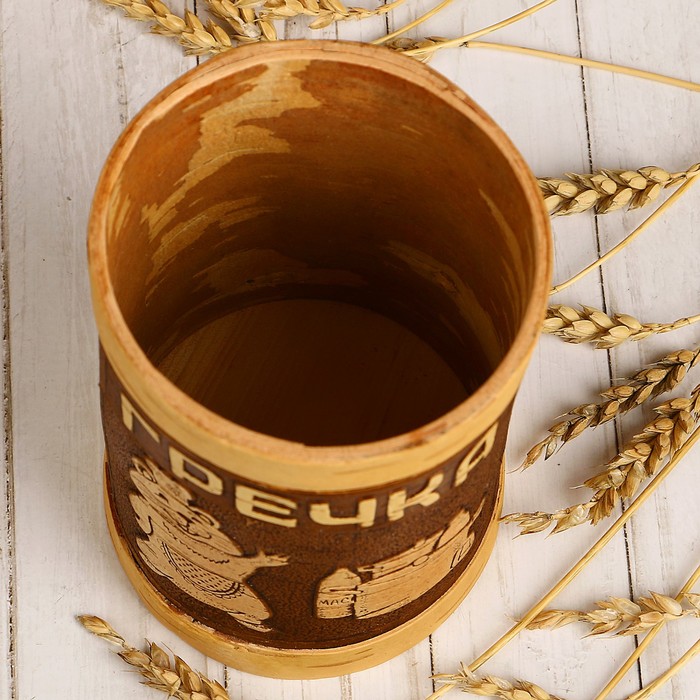 Туес «Хомка», гречка, 10×10×16/18,5 см, 1 л, береста