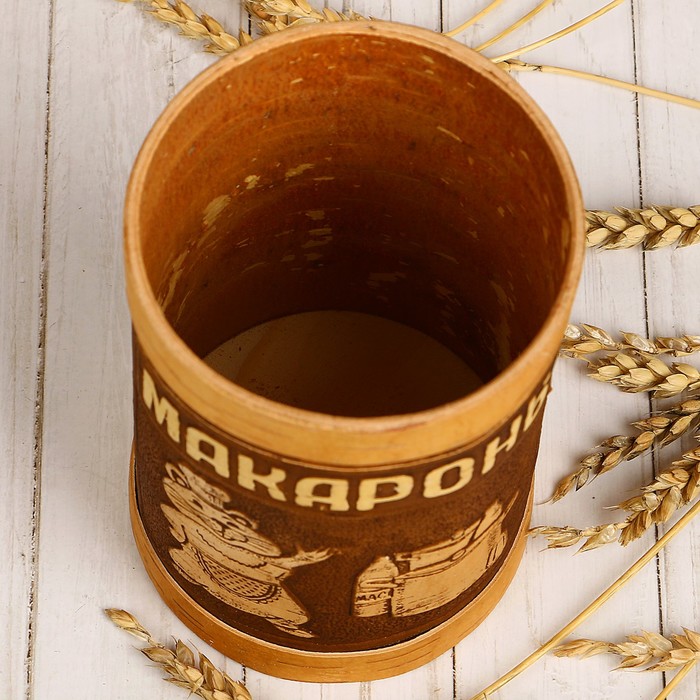 Туес «Хомка», макароны, 10×10×16/18,5 см, 1 л, береста