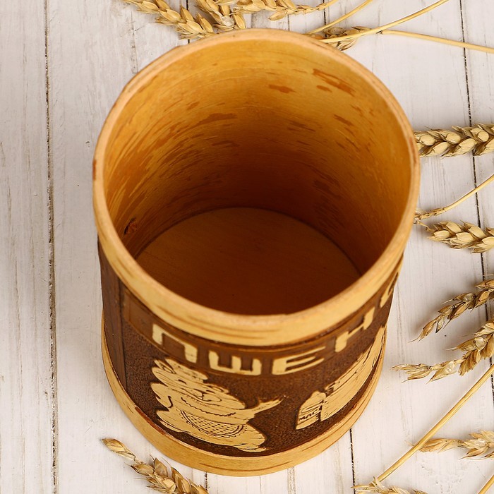 Туес «Хомка», пшено, 10×10×16/18,5 см, 1 л, береста