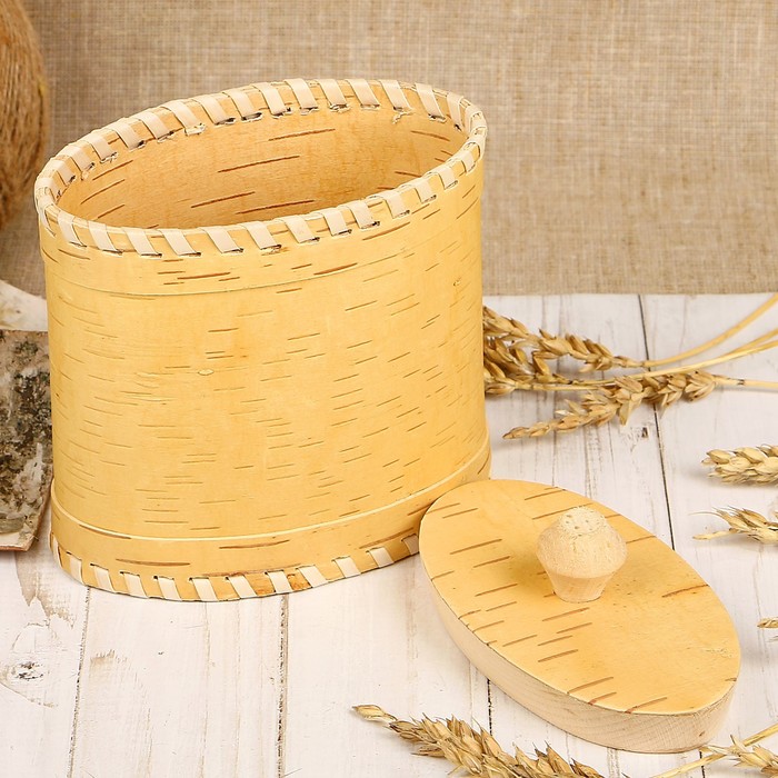 Туес «Чистый», 13,5×8×15 см, 0,5 л, береста