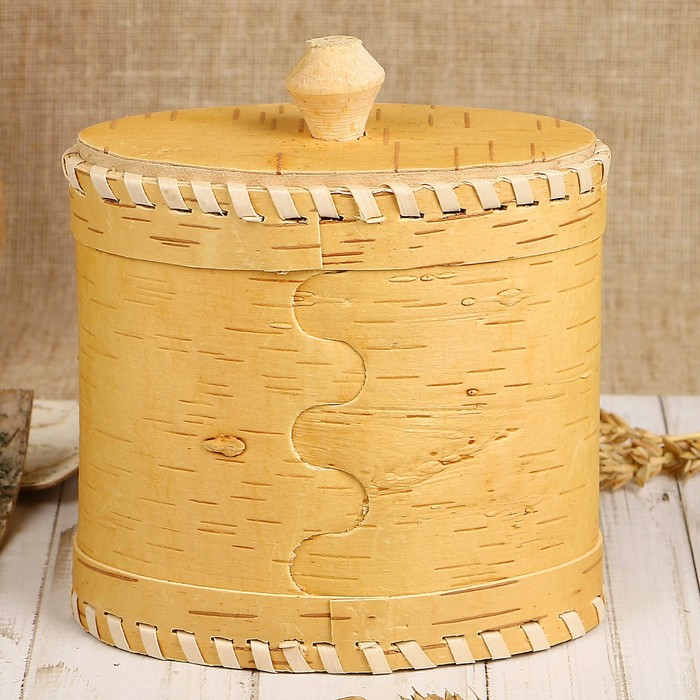 Туес «Чистый», 13,5×8×15 см, 0,5 л, береста