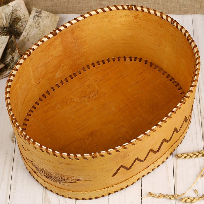 Хлебница «Перезвон», большая. 33х26х16 см, береста