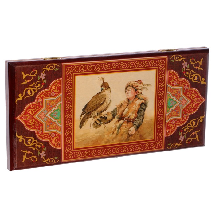 Нарды-шашки "Хан" (доска дерево 40х40 см)