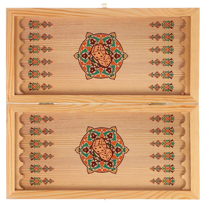 Нарды-шашки "Хан" (доска дерево 40х40 см)