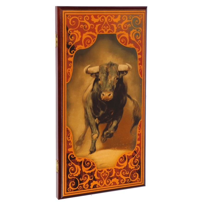 Нарды-шашки "Бык" (доска дерево 50х50 см)